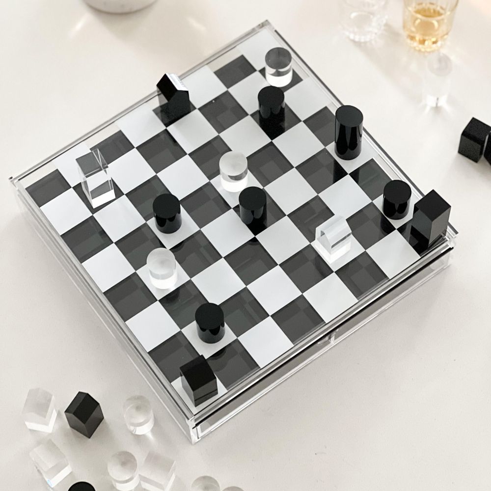 Lucite Tic Tac Toe &amp; Chess Game
