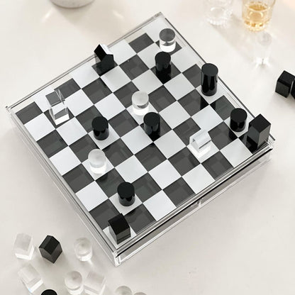 Lucite Tic Tac Toe &amp; Chess Game