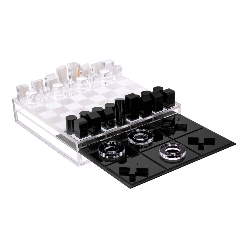 Lucite Tic Tac Toe &amp; Chess Game