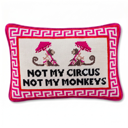 Not My Circus Needlepoint Pillow
