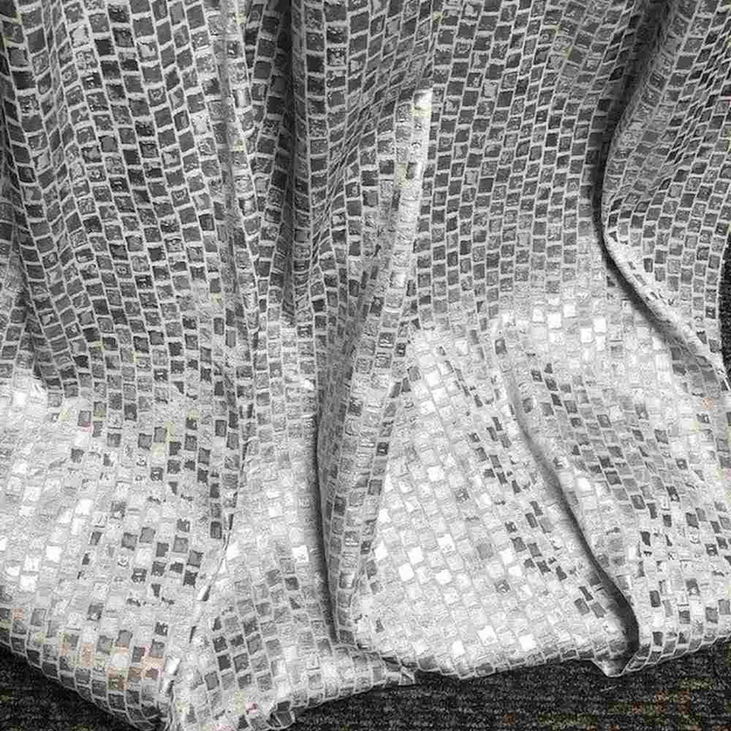 Silver PATIO Jacquard Print Metallic - Custom Tablecloths