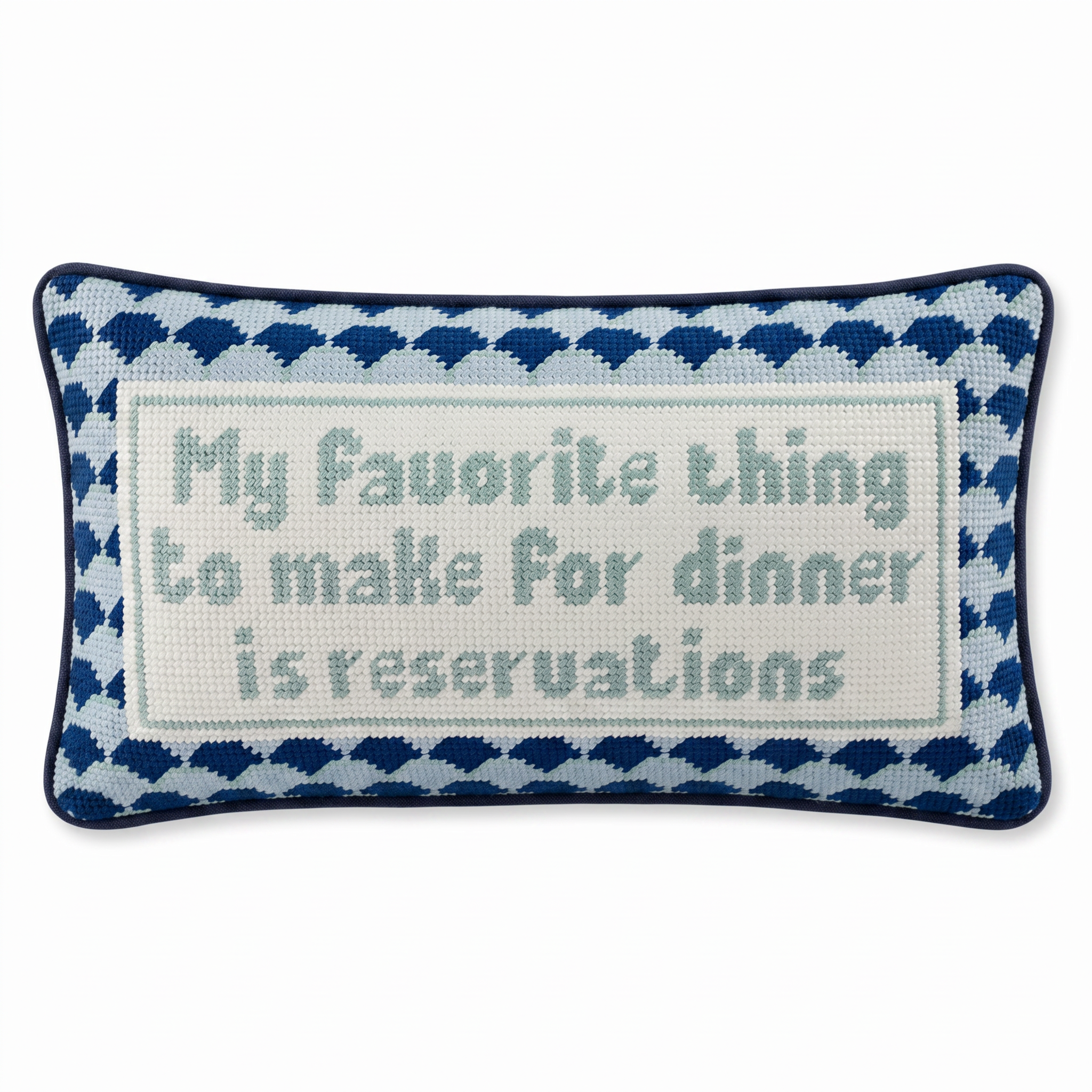 Reservations Needlepoint Pillow