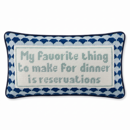 Reservations Needlepoint Pillow