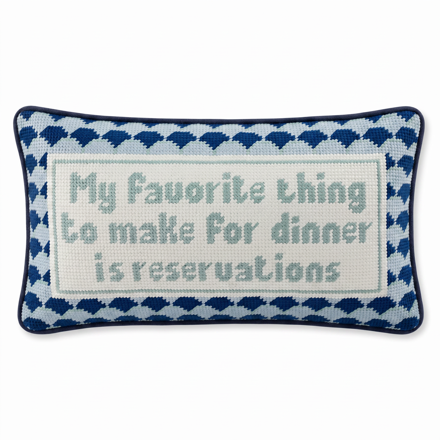 Reservations Needlepoint Pillow