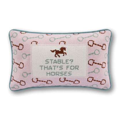 Stable Needlepoint Pillow