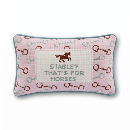 Stable Needlepoint Pillow