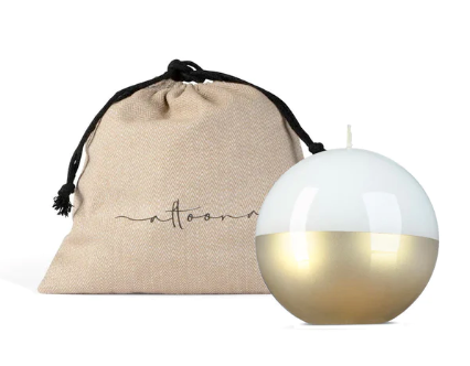 ALTOONA “Metallic” Candle Sphere WHITE/GOLD