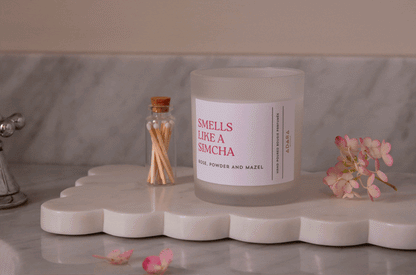 Smells Like A Simcha - Rose, Powder, and Mazel Scented Candle