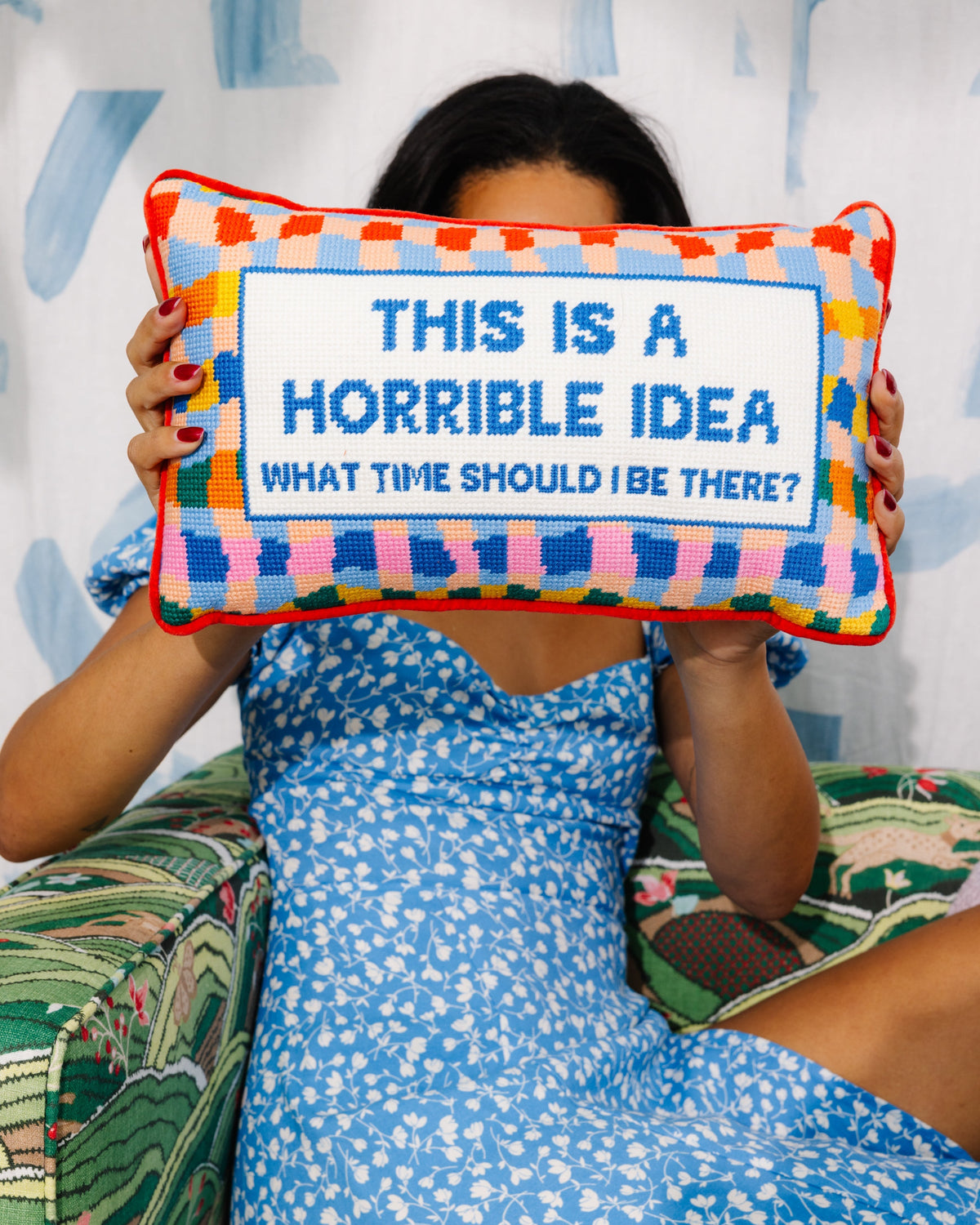 Horrible Idea Needlepoint Pillow