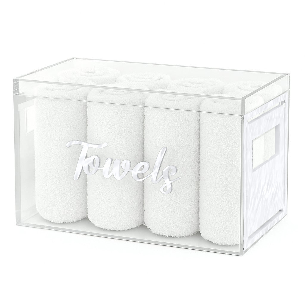 Classic Towel Box (With 8 Towels) - White Pearl