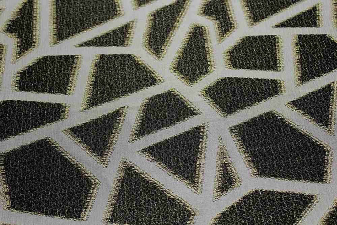 Midnight Triangle Metallic Jacquard - Custom Tablecloths