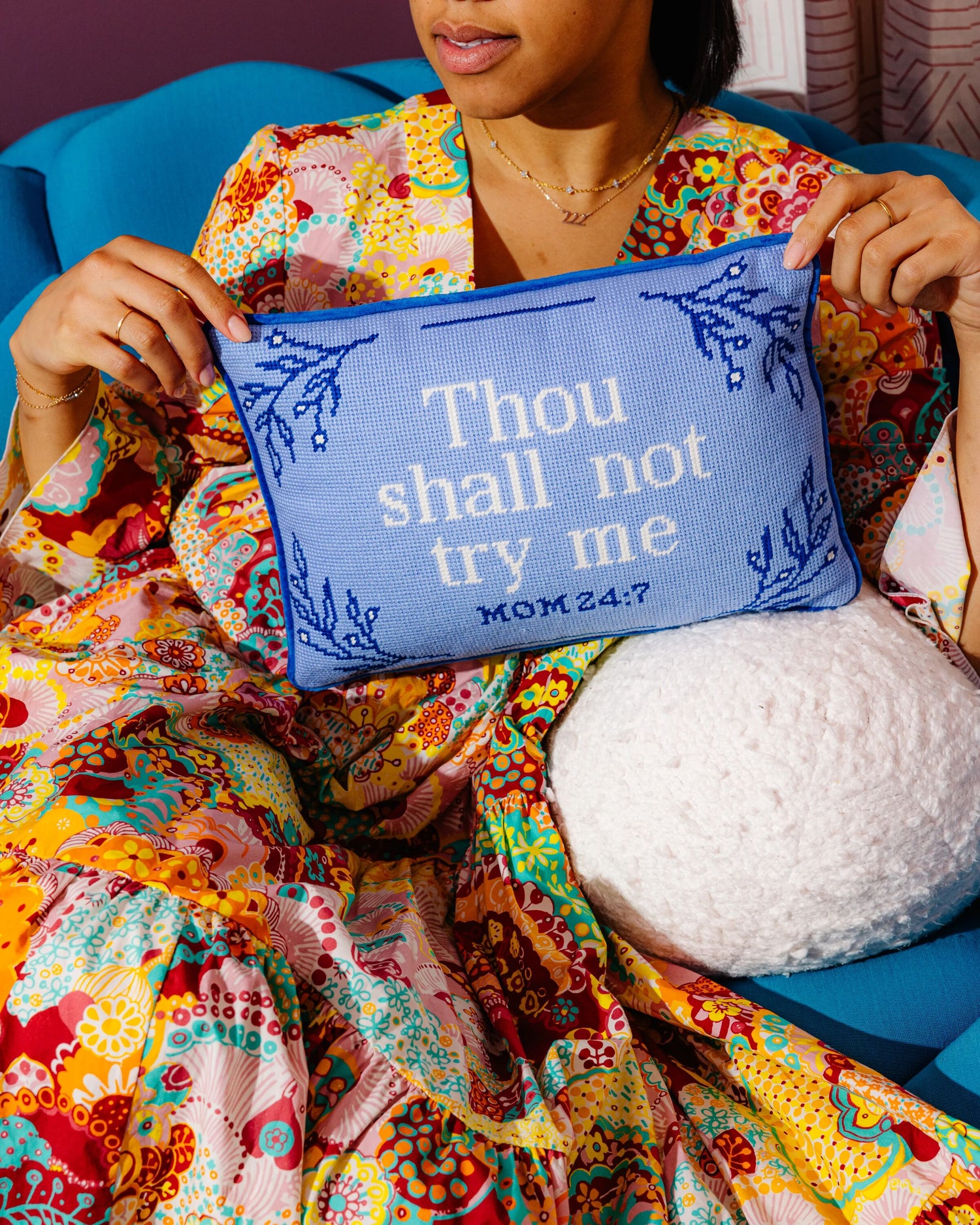 Try Me Needlepoint Pillow