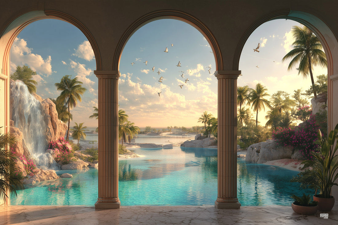 Tropical View Sukkah Mural