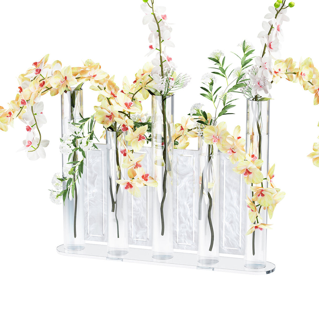 Laser Cut Tube Vase - White Pearl