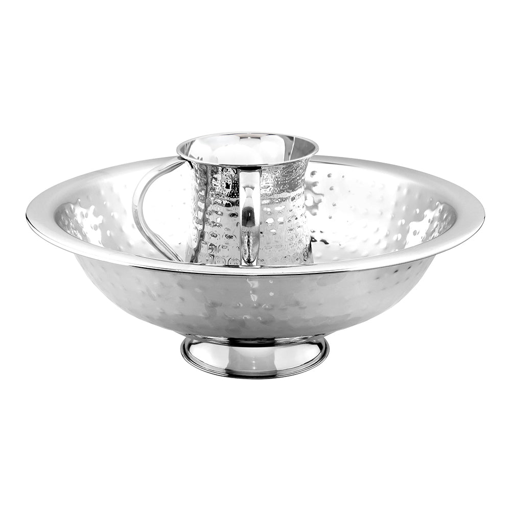 Wash Bowl &amp; Cup Set Hammered Design