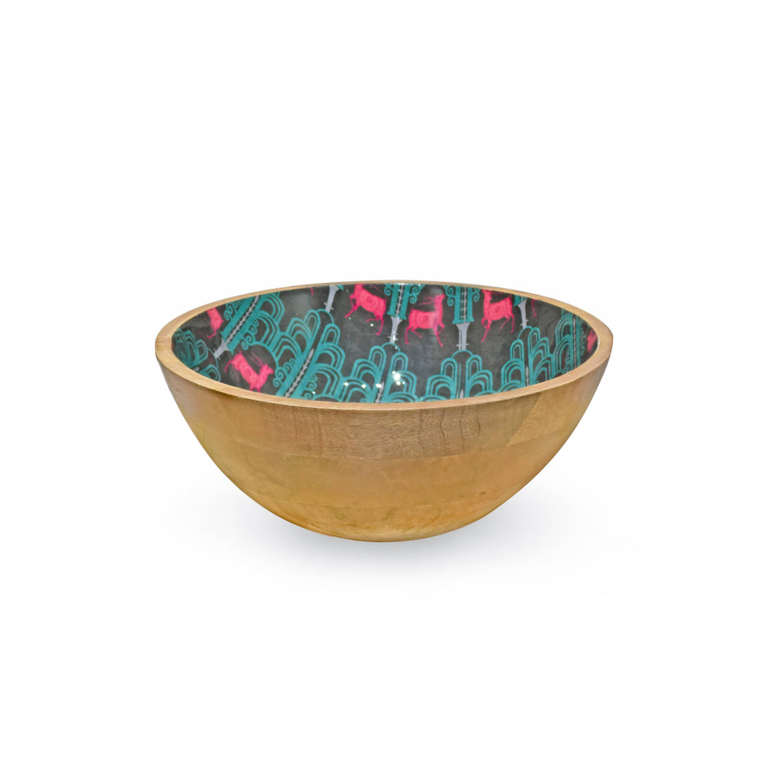 Deer Damask  Salad Bowl with Salad Servers