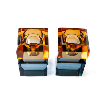 Pair of 3” Two Tone Candleholders
