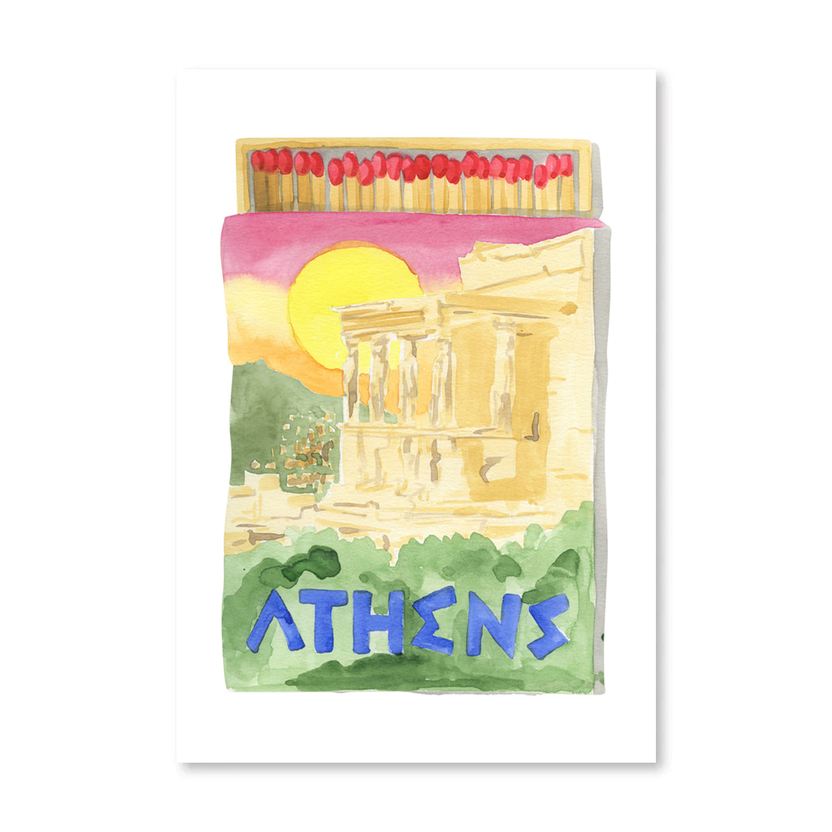 Athens Matchbook Art Print