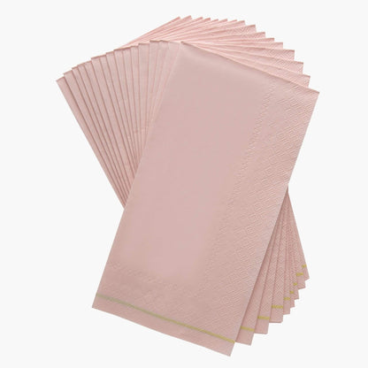 Blush with Gold Stripe Paper Napkins - 3 available sizes