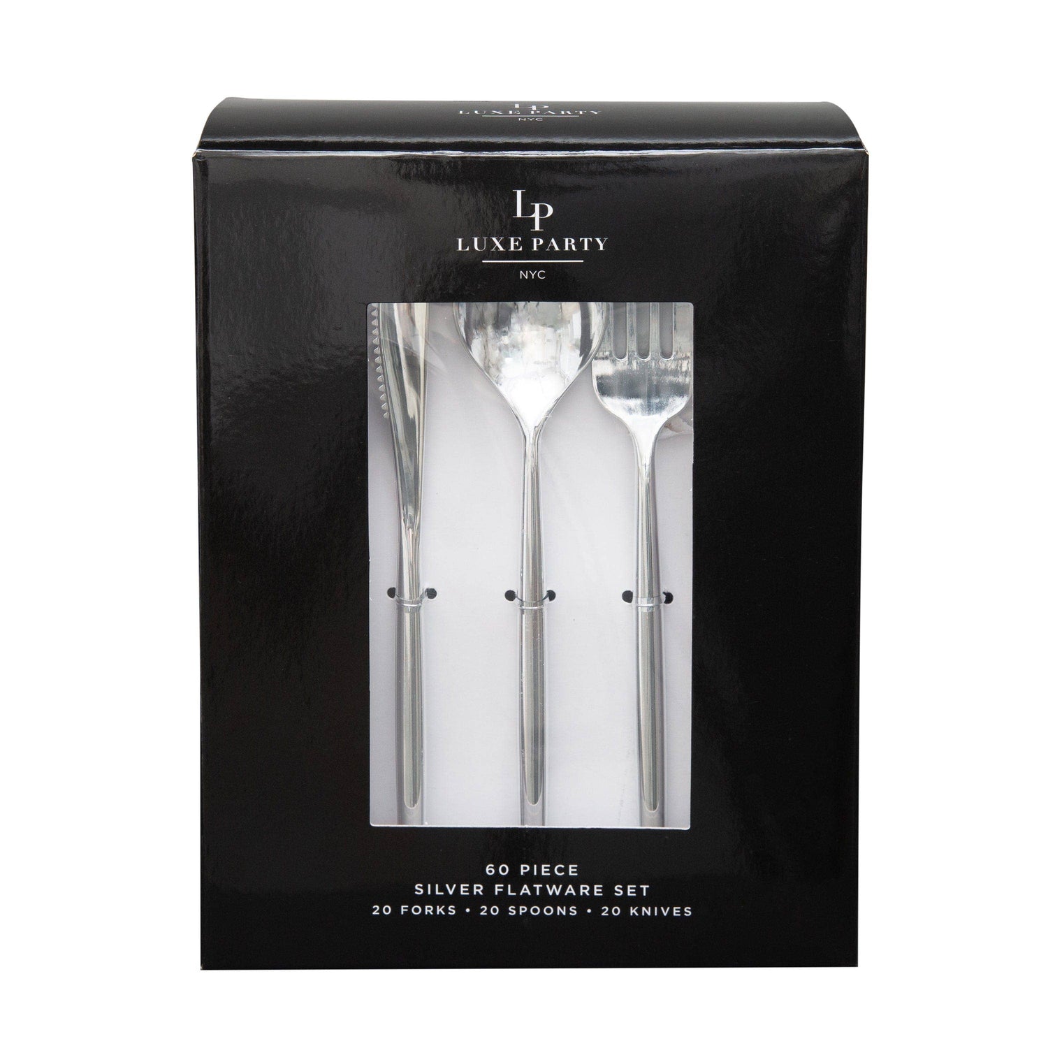 Matrix Silver Plastic Cutlery Set | 60 Pieces