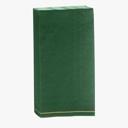 Emerald with Gold Stripe Paper Napkins - 3 available sizes