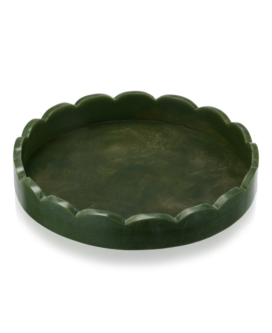 Scalloped Resin Tray: Green / Medium 10&
