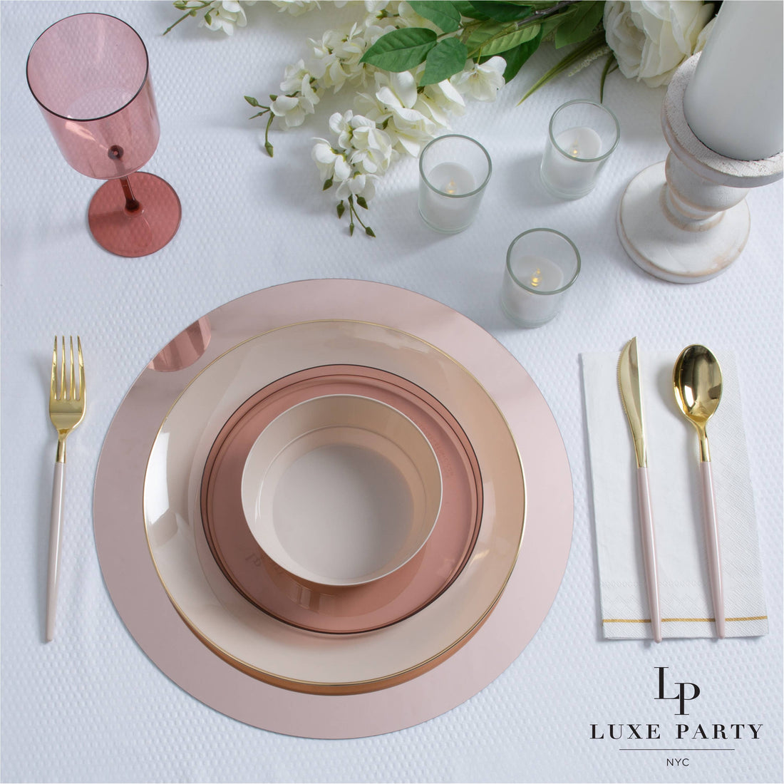 13&quot; Rose Gold Round Light Weight Mirror Charger Plate | 1 Ch