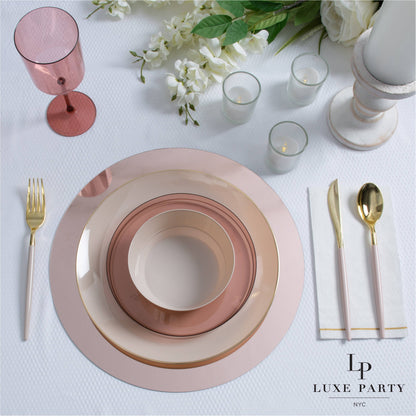 13&quot; Rose Gold Round Light Weight Mirror Charger Plate | 1 Ch