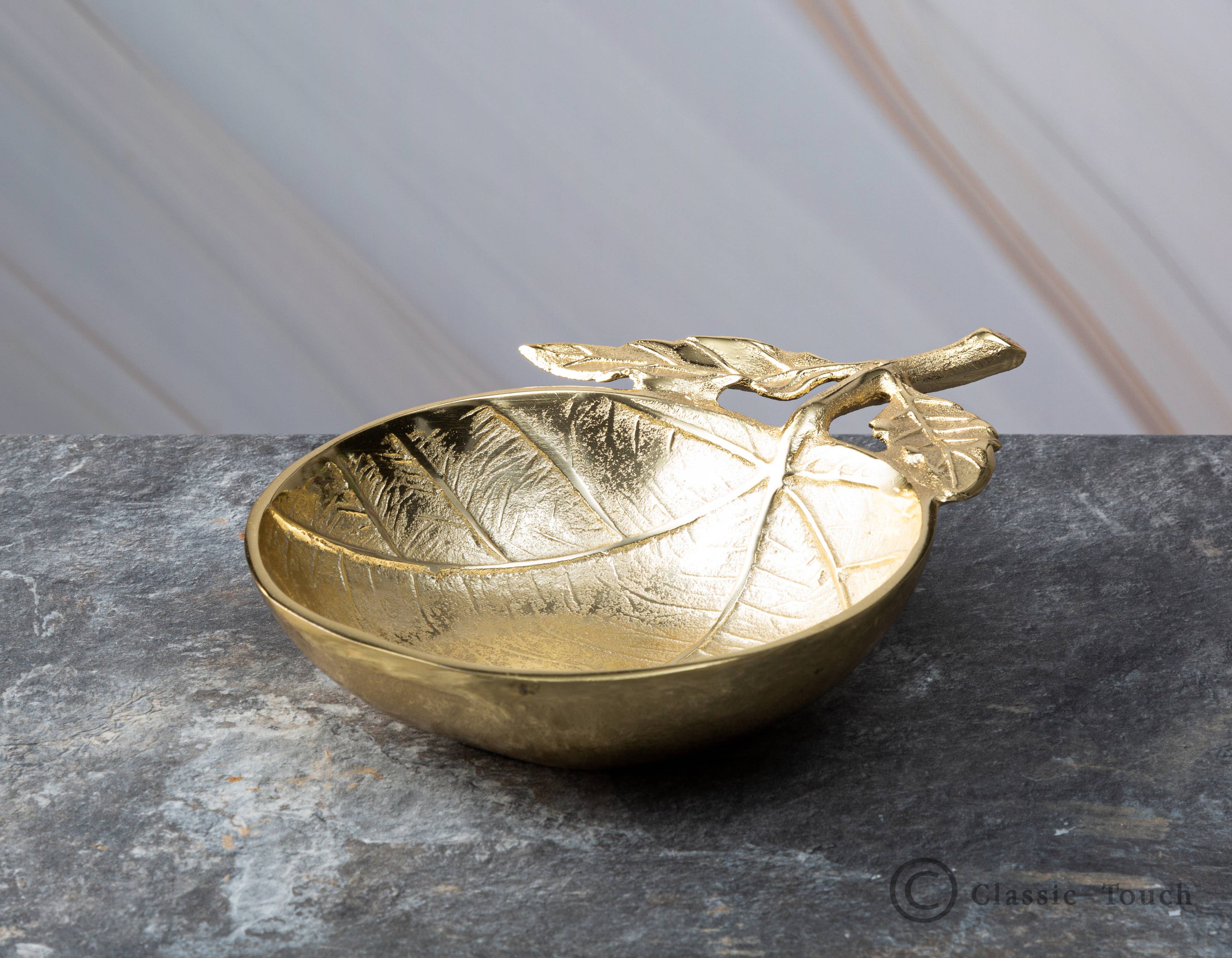 8”L Leaf Dish Gold