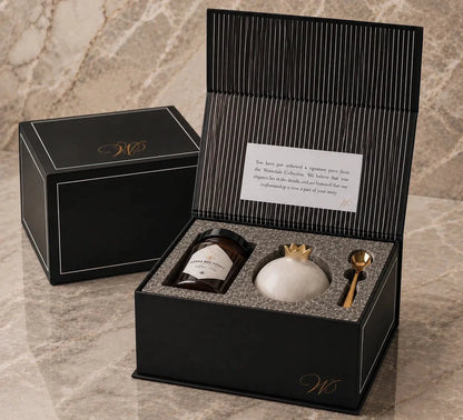 Gourmet Honey &amp; Resin Honey Dish Pomegranate Gift Set