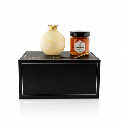 Gourmet Honey &amp; Resin Honey Dish Pomegranate Gift Set