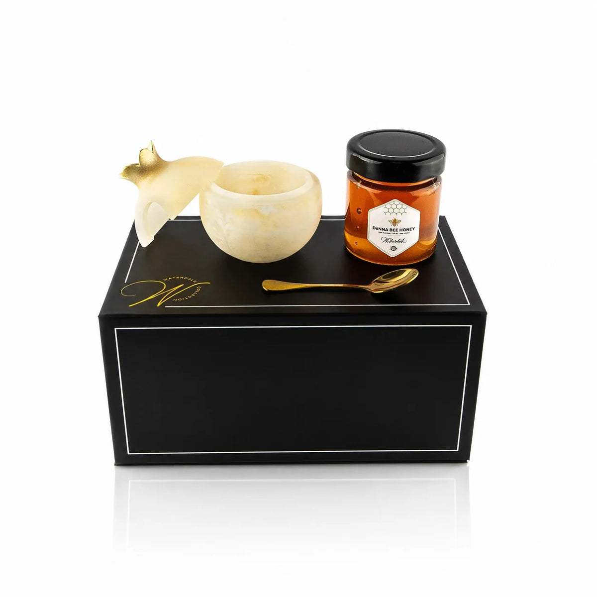 Gourmet Honey &amp; Resin Honey Dish Pomegranate Gift Set