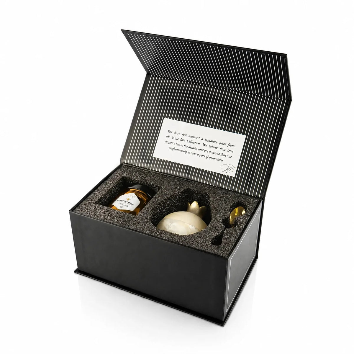 Gourmet Honey &amp; Resin Honey Dish Pomegranate Gift Set