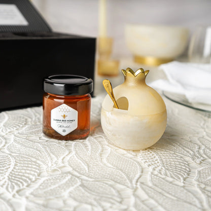 Gourmet Honey &amp; Resin Honey Dish Pomegranate Gift Set