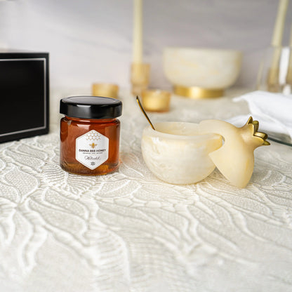 Gourmet Honey &amp; Resin Honey Dish Pomegranate Gift Set