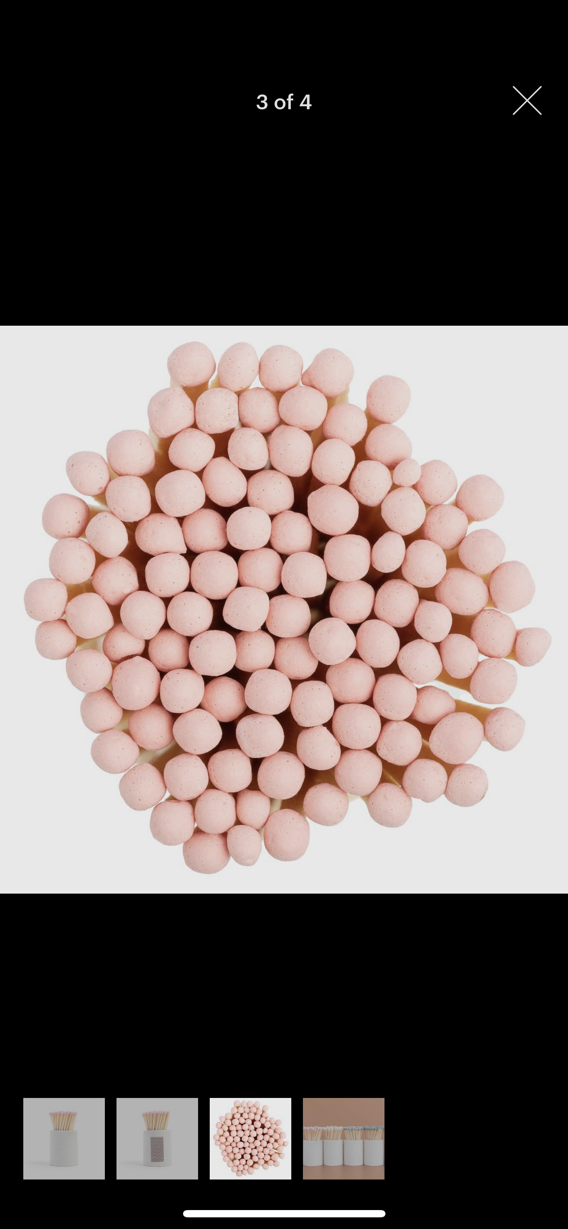 White Round Vessel with Baby Pink Matchsticks