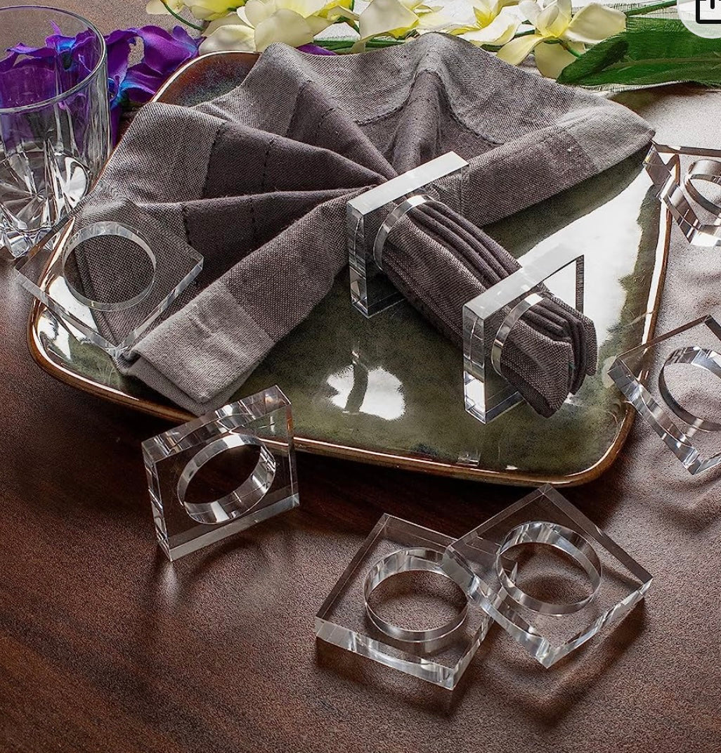 Acrylic napkin ring square