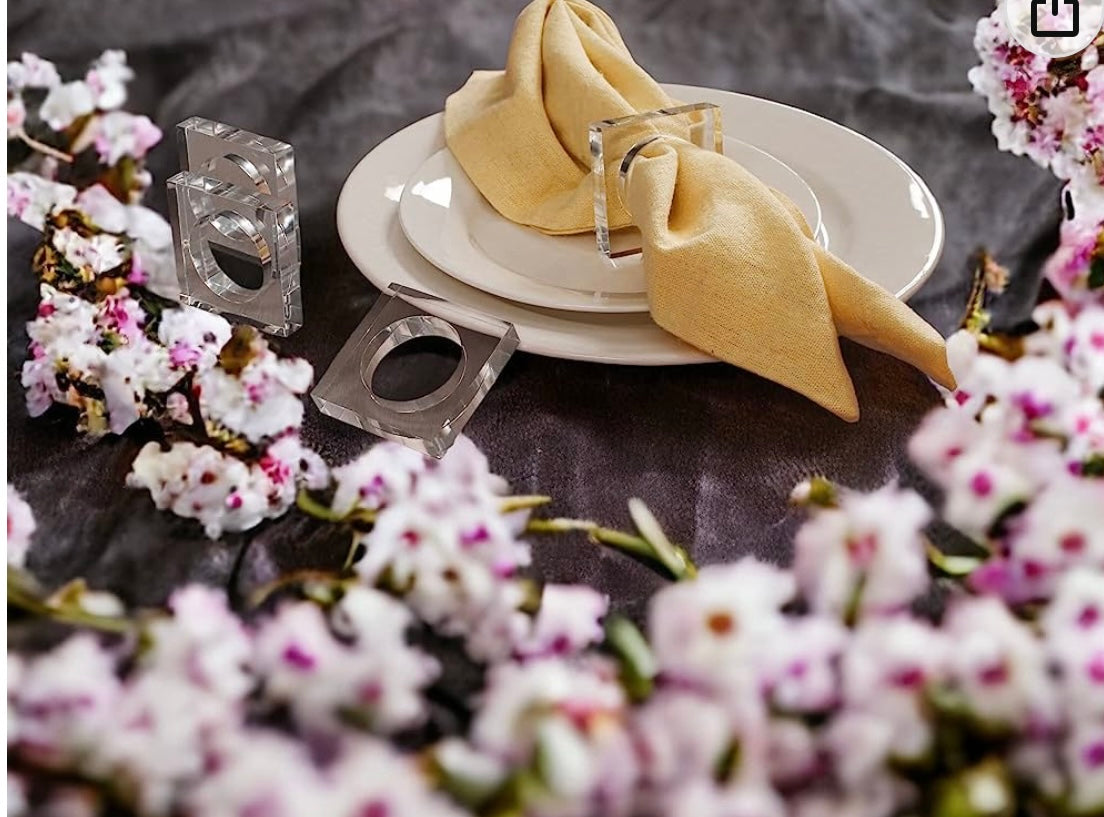 Acrylic napkin ring square