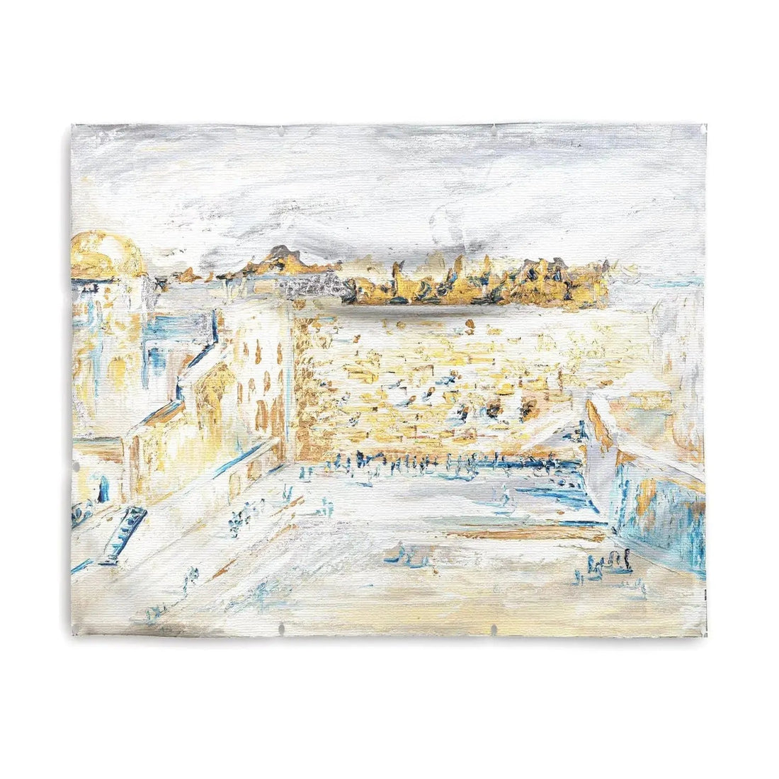 Kosel Plaza of Gray &amp; Gold Vinyl Sukkah Decoration