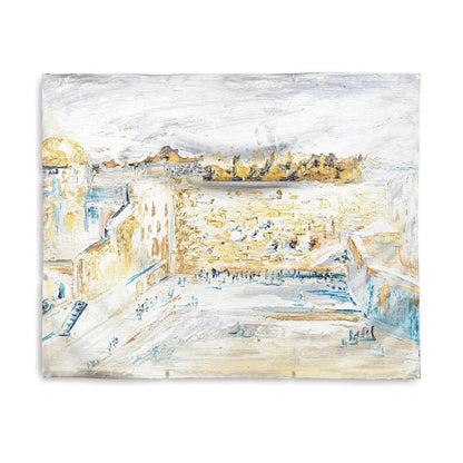 Kosel Plaza of Gray &amp; Gold Vinyl Sukkah Decoration