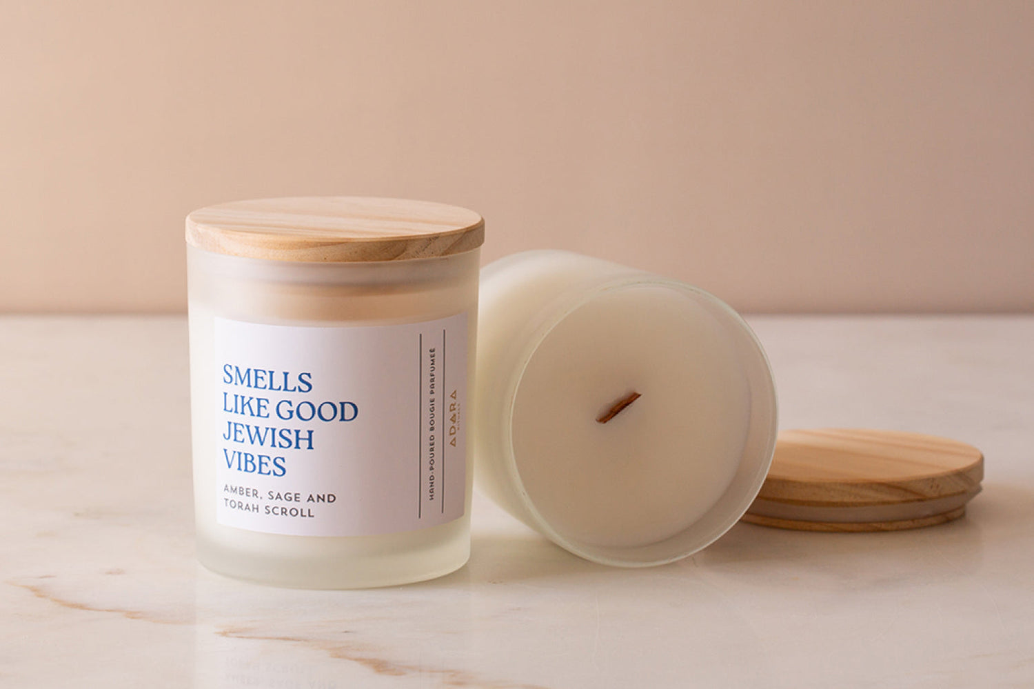 Smells Like Good Jewish Vibes - Amber, Sage &amp; Torah Scroll Scented Candle