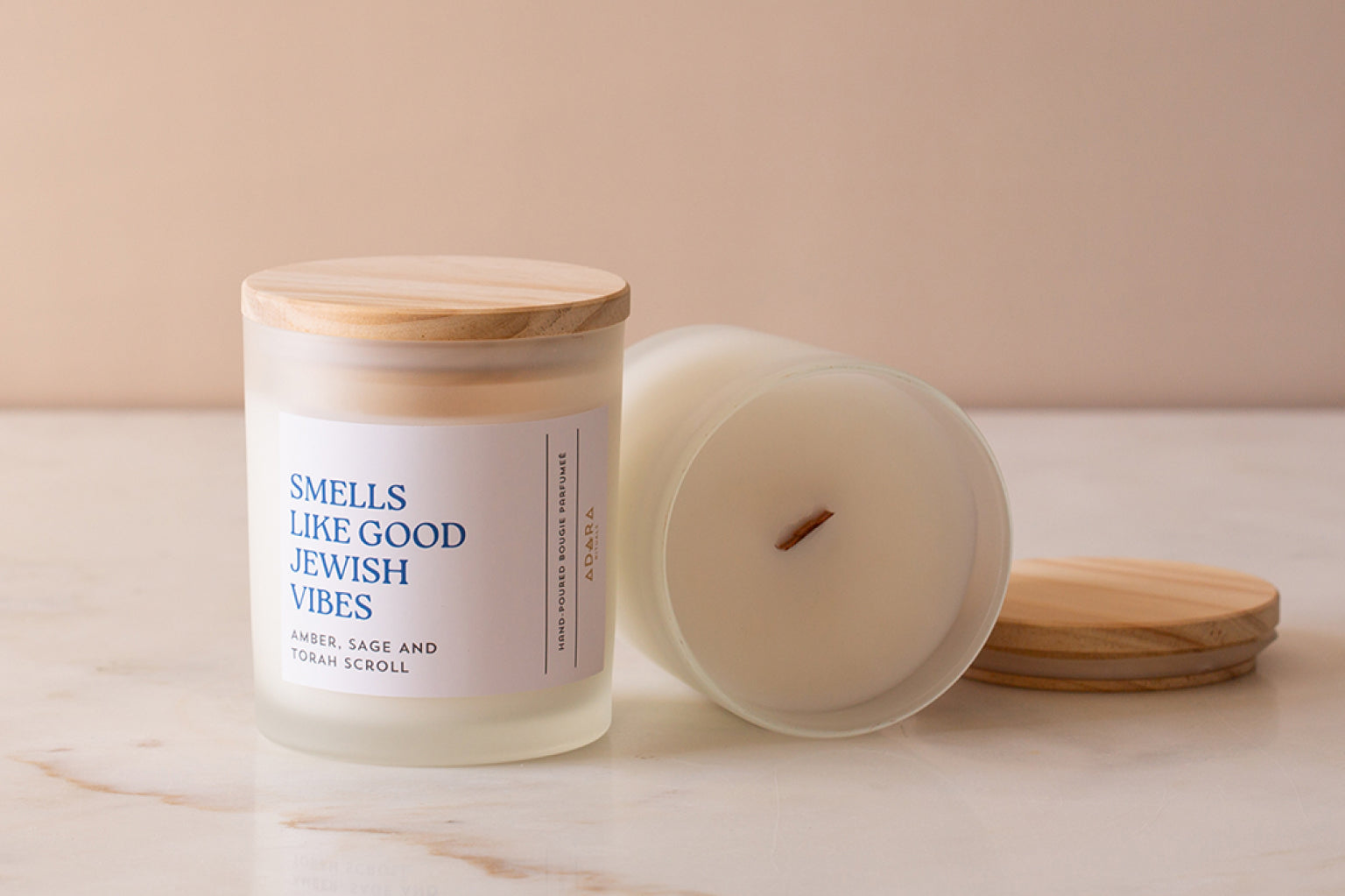 Smells Like Good Jewish Vibes - Amber, Sage &amp; Torah Scroll Scented Candle