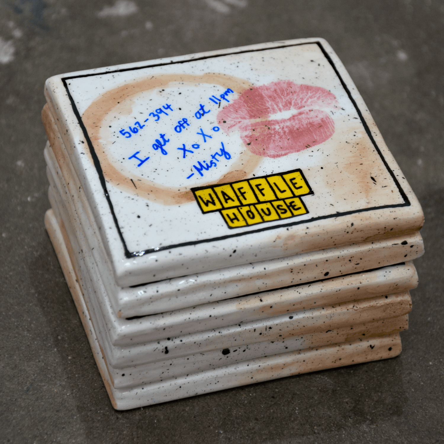 USED DINER NAPKIN COASTER