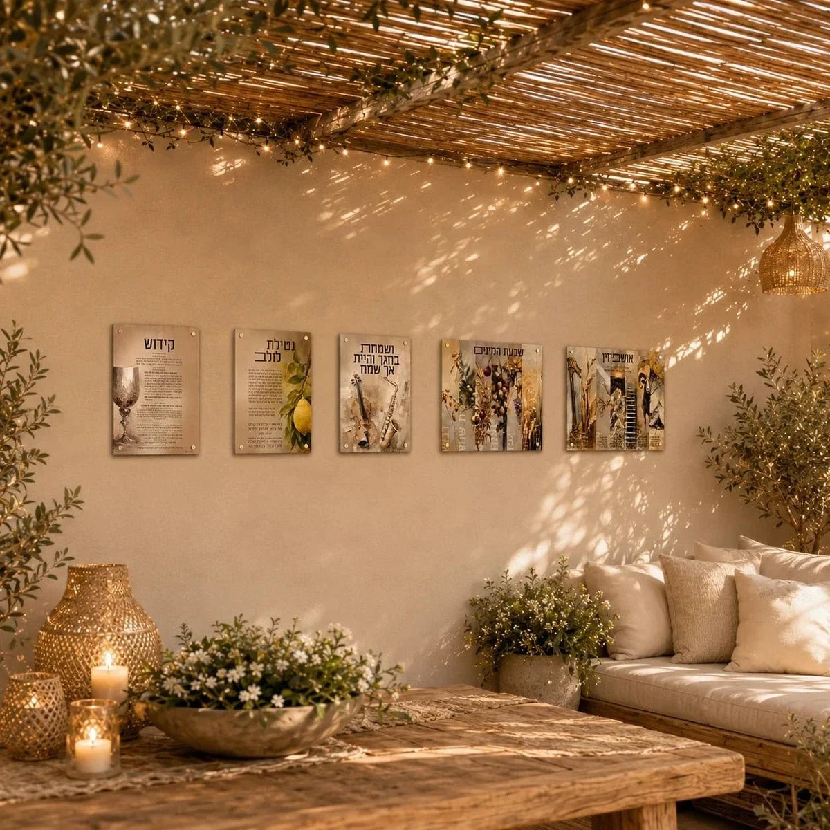 Painted by Batya Sukkah Decoration Set