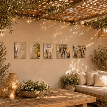 Painted by Batya Sukkah Decoration Set