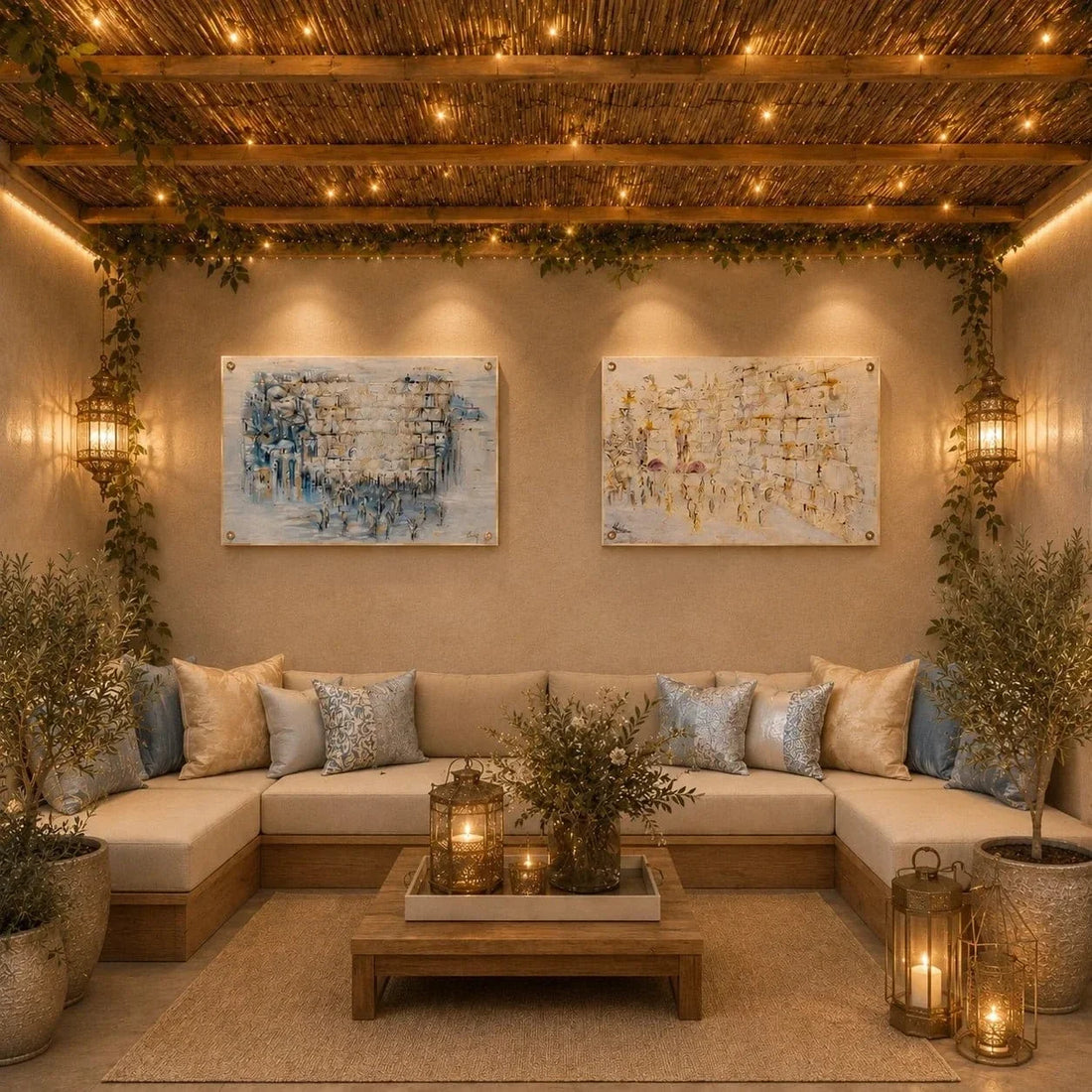 Painted Kosel by Yosefa Vinyl Sukkah Decoration