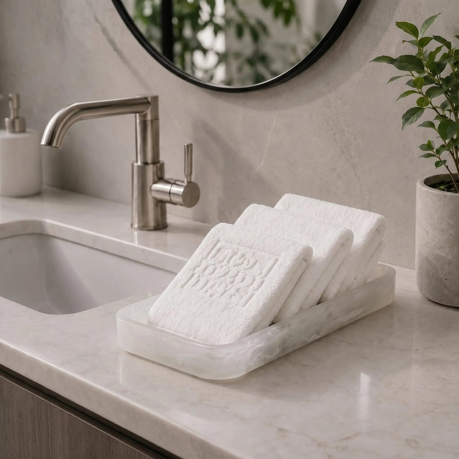 Resin Netilas Yadayim Towel Box with Towels