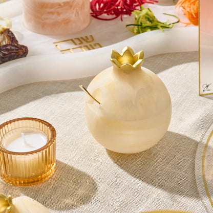 Gourmet Honey &amp; Resin Honey Dish Pomegranate Gift Set
