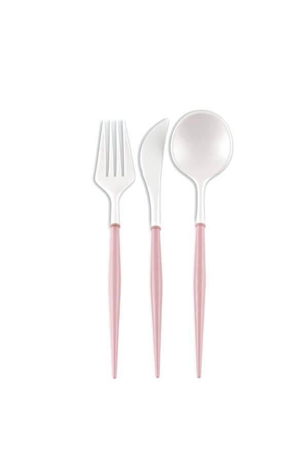 Bella Cutlery White/Blush Handle/Bulk Case of 36