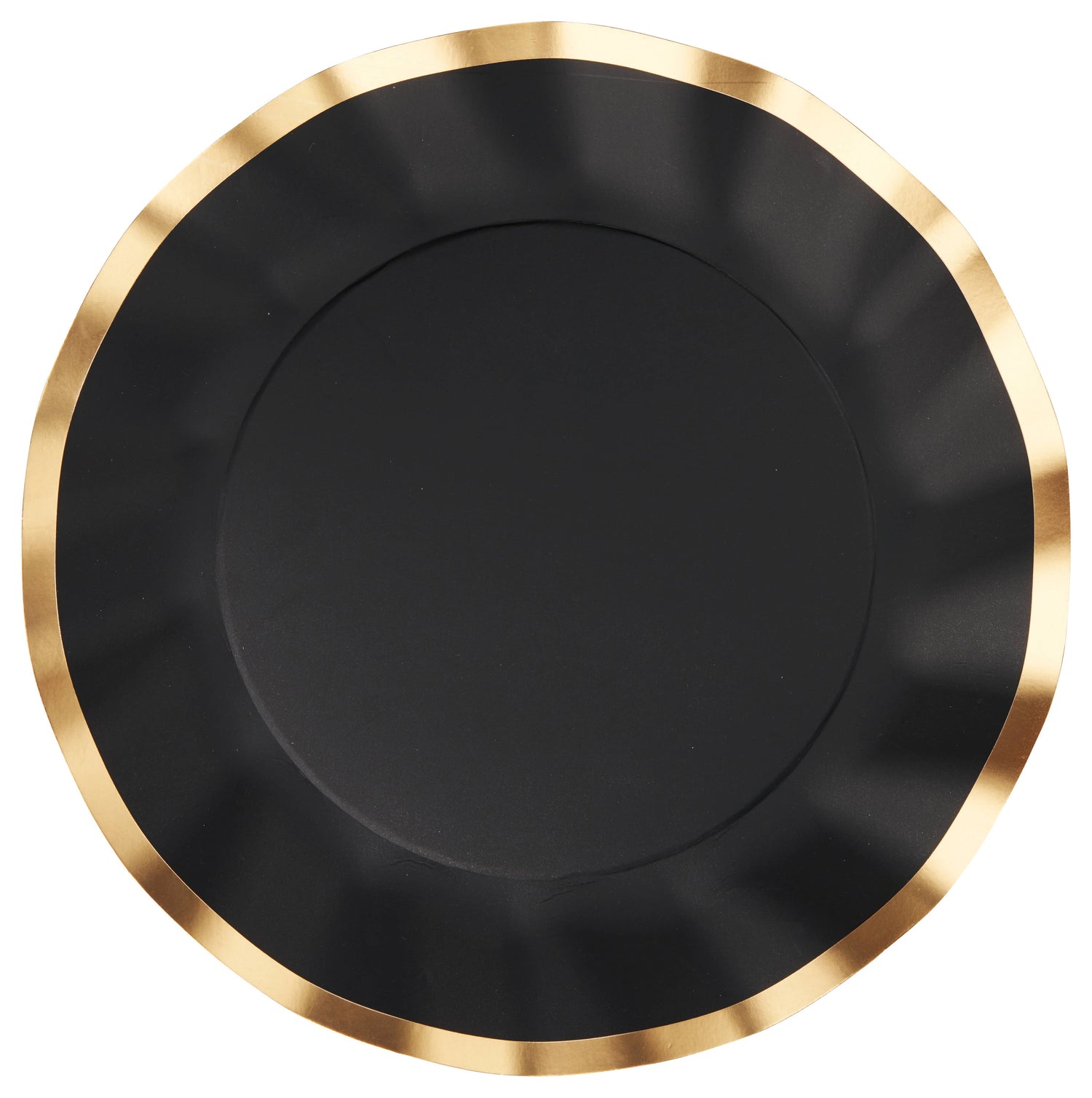 Paper Wavy Dinner Plate Everyday Black/8ct